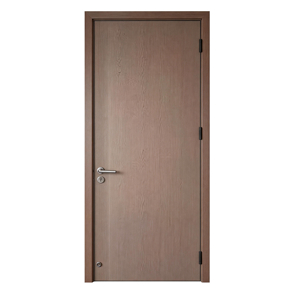 Solid Wood Interior Door – Modern Flush Wooden Bedroom Door with Natural Grain