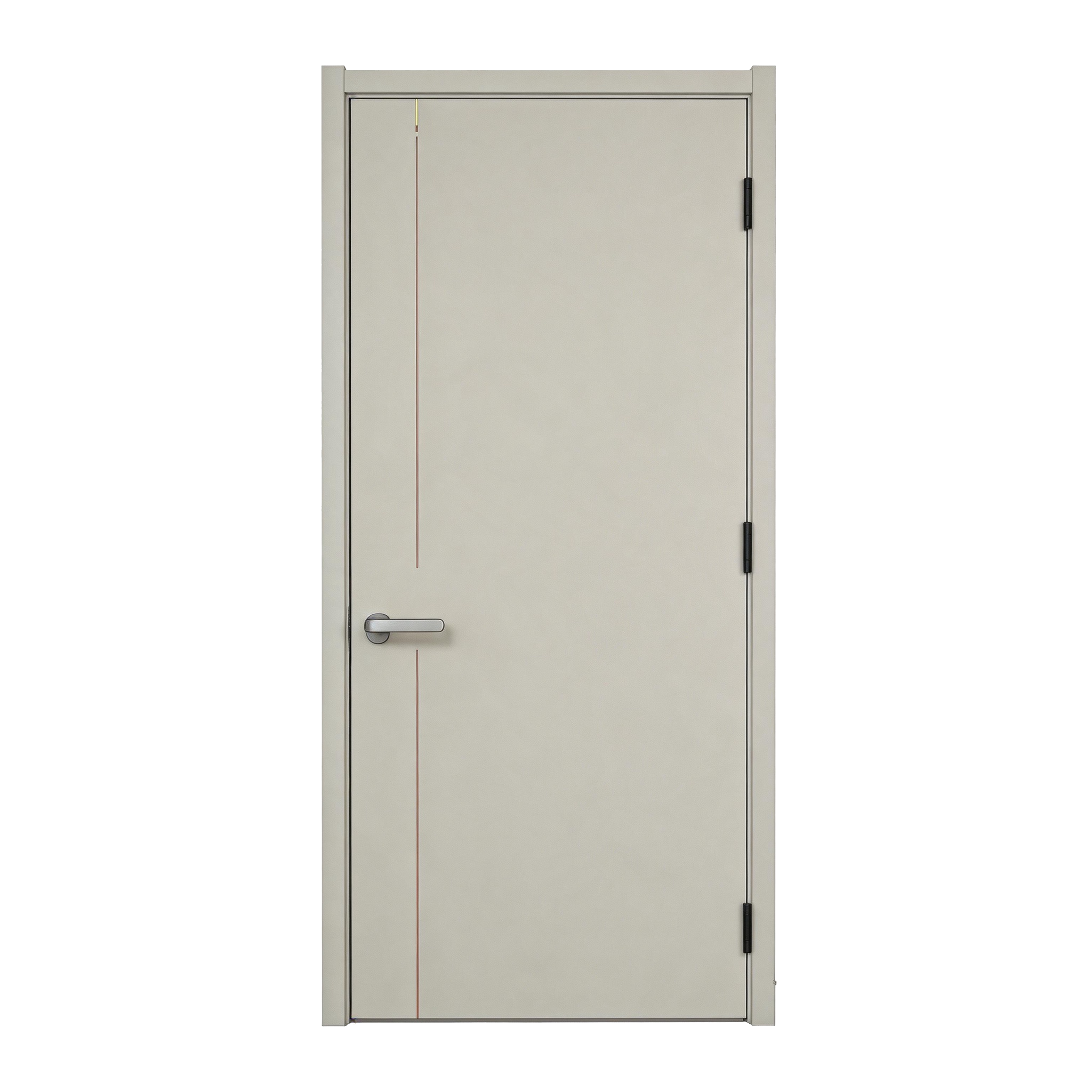 Modern Minimalist Industrial Grey Door – Flat Panel with Subtle Linear Accent
